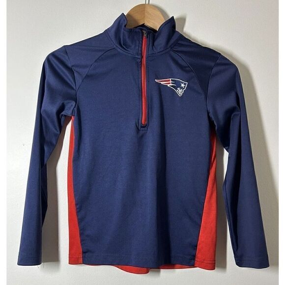 Patriots Quarter Zip Football Jacket Youth Size Small 8 - Picture 1 of 5